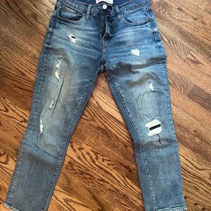 Distressed Blue Jeans